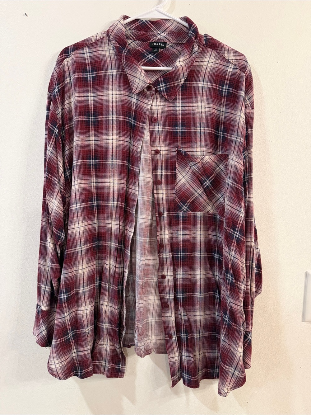 torrid Red Plaid Casual Button-Down Shirt
